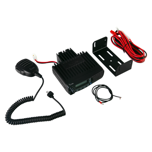 Digital Mobile Radio NXDN, 50 W, 136-174MHz, 128 Channels, Analog, Digital, Mixed, Conventional and Trunking Microphone, power cable and mounting bracket included.