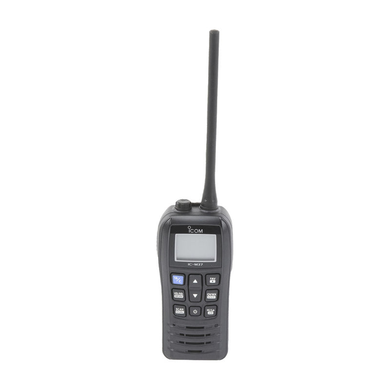 VHF Marine Portable Transceiver, Large Keys and Easy-to-Grip Design, 6 W, 12 Hours of Battery Life (with BP-296 battery), Channel History Function Stores the Last Five Channels Used for Easy Recall, Float and Flash Function, Stylish Design, Black.