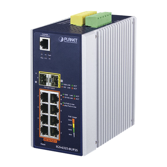 Switch Industrial Managed  L3 8-Port 10/100/1000T 802.3bt PoE + 2-Port 100/1000X SFP