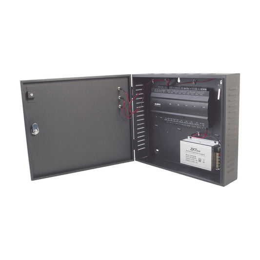 Four-Door Access Controller / Biometric readers supported / 3,000 Fingerprint templates / 30,000 users /  Metal Cabinet and 12VDC/5A Power Supply Included