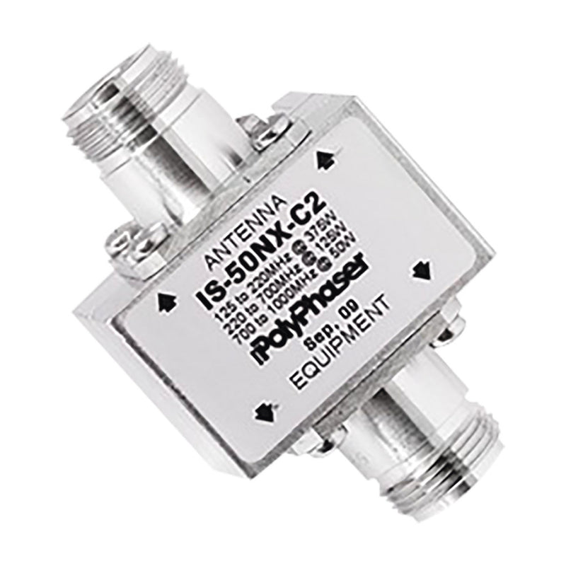 DC RF Coaxial Protector For 125 - 1000 MHz With Side Eyebrow and N Female Connectors on Both Sides, 50 &Omega;