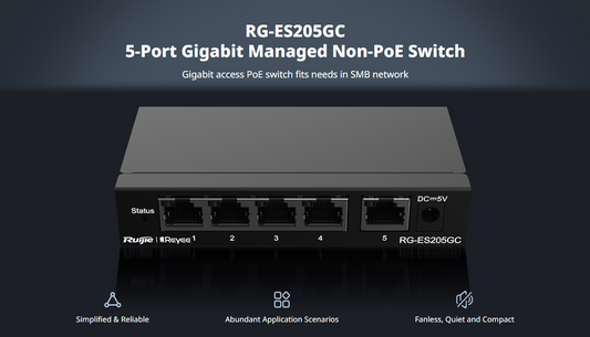 5-Port Gigabit Smart Cloud Managed Non-PoE Switch, Automatic Loop Prevention Ensures Service Continuity