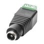 12 Vdc polarized 3.5 mm female jack adapter / screw-type terminals / polarized (+/-) / ideal for video surveillance cameras.