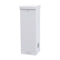 Outdoor 19-inch IP-53 floor cabinet, available in 11, 20, and 31 rack units (RU), with double door, and adjustable front and intermediate posts.