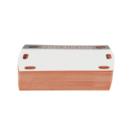 Laminated ABS Plastic Optical Fiber Label, Package of 25 Pieces (Text in Spanish)