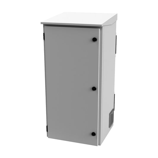 19' 24U Outdoor Enclosure for Post/Tower/Wall with Fans and Thermostat
