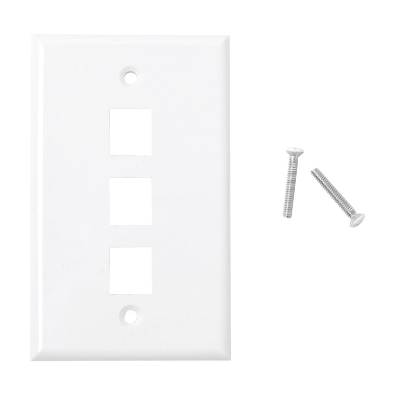 Faceplate, 3-Ports - White