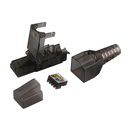 RJ45 Plug / Cat 6A UTP / Toolless Field Termination / 50 Micron Gold Plating