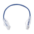 Slim Patch Cord UTP Cat6 - 0.65 ft (20 cm) Blue, Reduced Diameter (28 AWG)