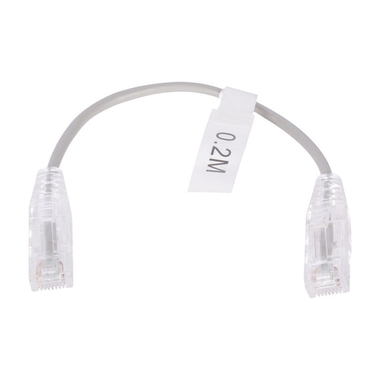 Slim Patch Cord UTP Cat6 - 0.65 ft (20 cm) Gray, Reduced Diameter (28 AWG)