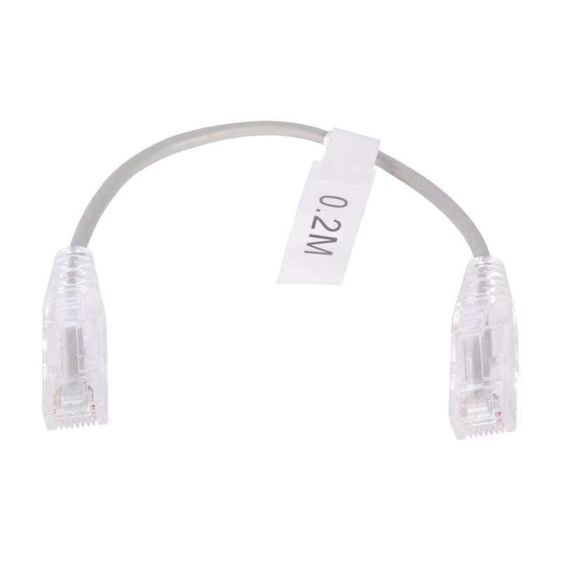 Slim Patch Cord UTP Cat6 - 0.65 ft (20 cm) Gray, Reduced Diameter (28 AWG)