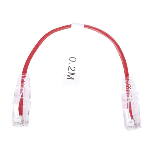Slim Patch Cord UTP Cat6 - 0.65 ft (20 cm) Red, Reduced Diameter (28 AWG)