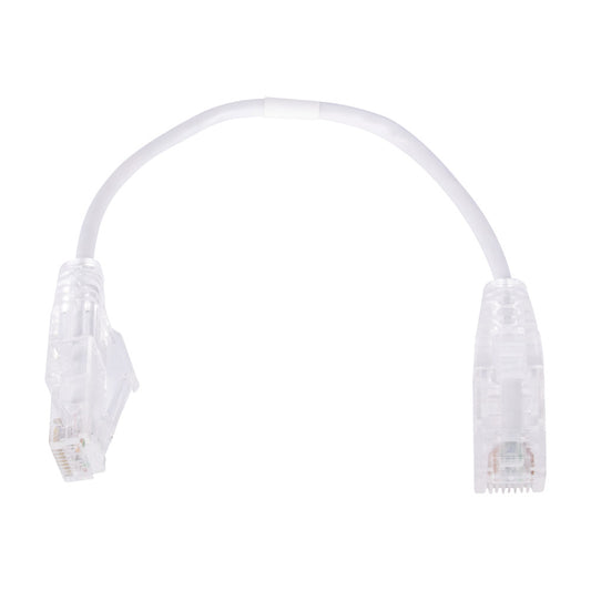 Slim Patch Cord UTP Cat6 20 cm (0.65 ft) White 28 AWG