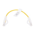 Slim Patch Cord UTP Cat6 - 0.65 ft (20 cm) Yellow, Reduced Diameter (28 AWG)