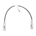 Slim Patch Cord UTP Cat6 - 0.98 ft (30 cm) Black, Reduced Diameter (28 AWG)