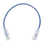 Slim Patch Cord UTP Cat6 - 0.98 ft (30 cm) Blue, Reduced Diameter (28 AWG)