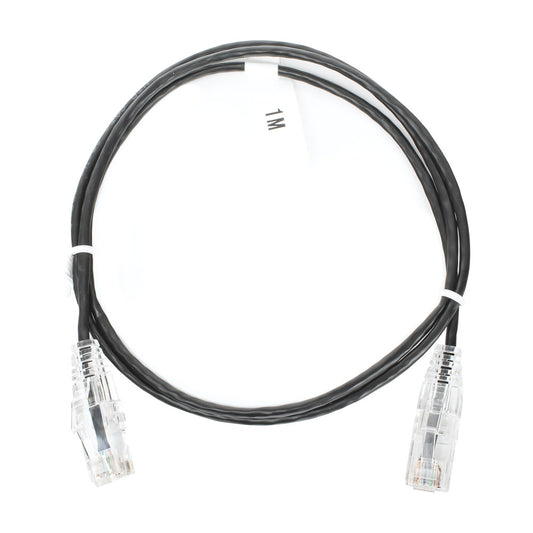 Slim Patch Cord UTP Cat6 3 ft Black 28 AWG