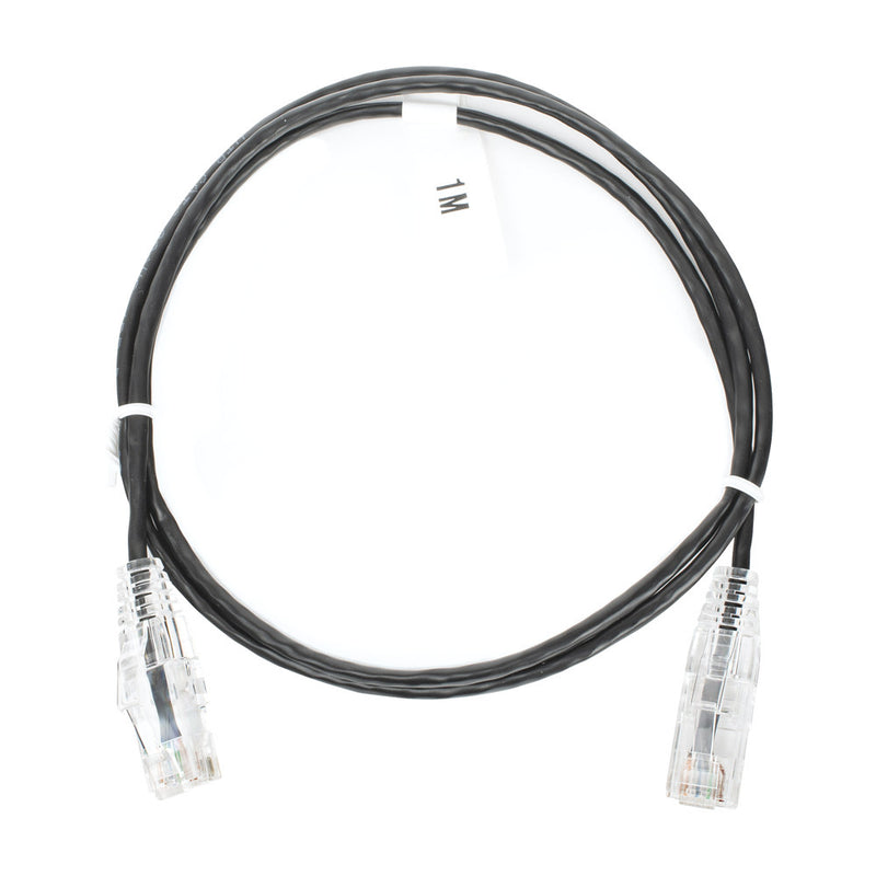 Slim Patch Cord UTP Cat6 3 ft Black 28 AWG