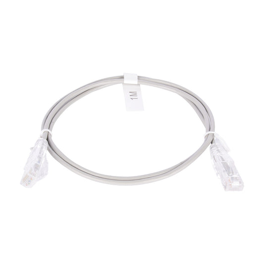 Slim Patch Cord UTP Cat6 3 ft Gray 28 AWG