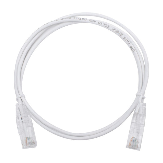 Slim Patch Cord UTP Cat6 - 3.28 ft (1 m) White, Reduced Diameter (28 AWG)