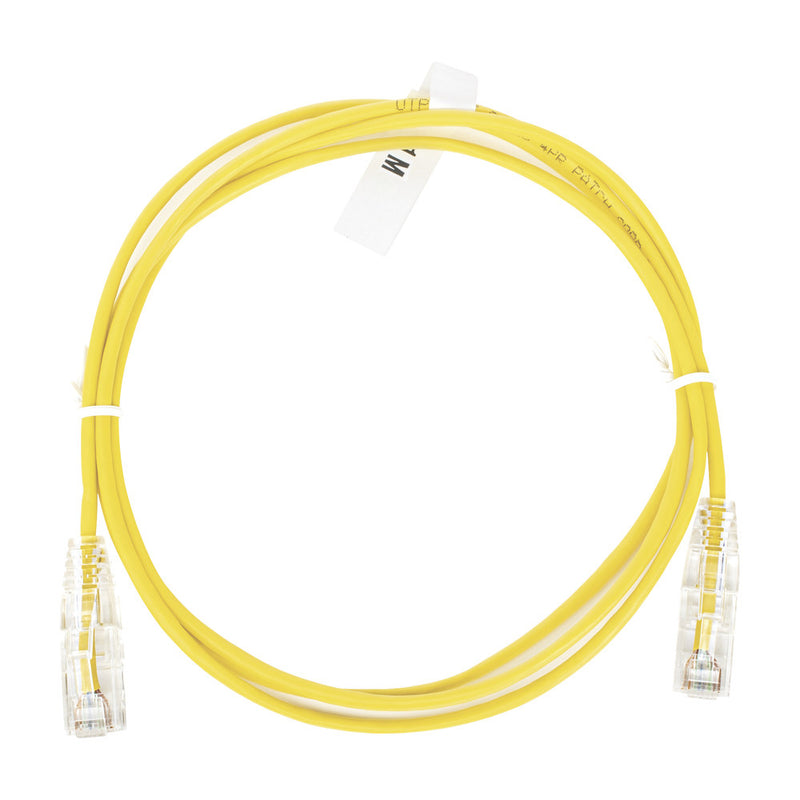 Slim Patch Cord UTP Cat6 3 ft Yellow 28 AWG