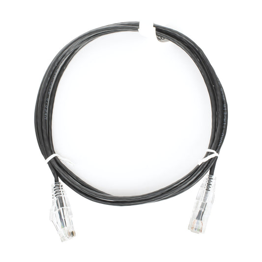 Slim Patch Cord UTP Cat6 7 ft Black 28 AWG