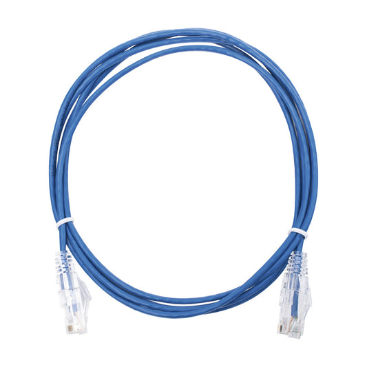 Slim Patch Cord, UTP Cat6 - 6.56 ft (2 m), Blue, Reduced Diameter (28 AWG)