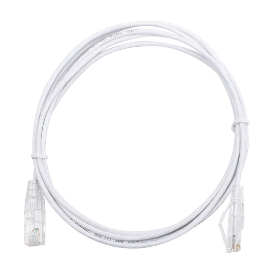Slim Patch Cord UTP Cat6 7 ft White 28 AWG