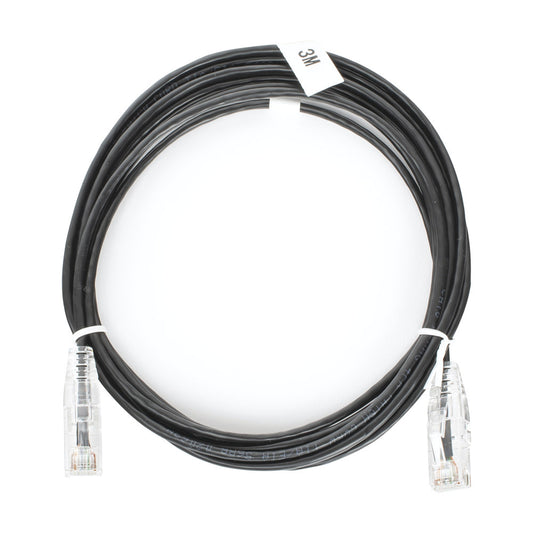 Slim Patch Cord UTP Cat6 10 ft Black 28 AWG