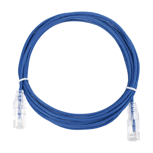 Slim Patch Cord UTP Cat6 - 9.84 ft (3 m) Blue, Reduced Diameter (28 AWG)