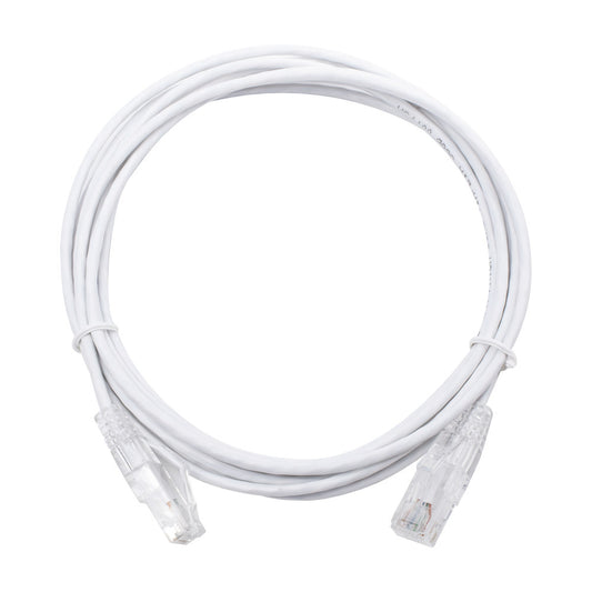 Slim Patch Cord UTP Cat6 - 9.84 ft (3 m) White, Reduced Diameter (28 AWG)