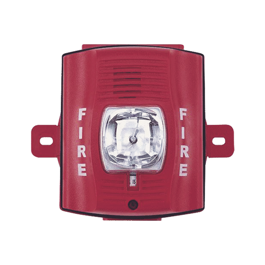 Red Two Wire Outdoor Horn Strobe Wall Mount