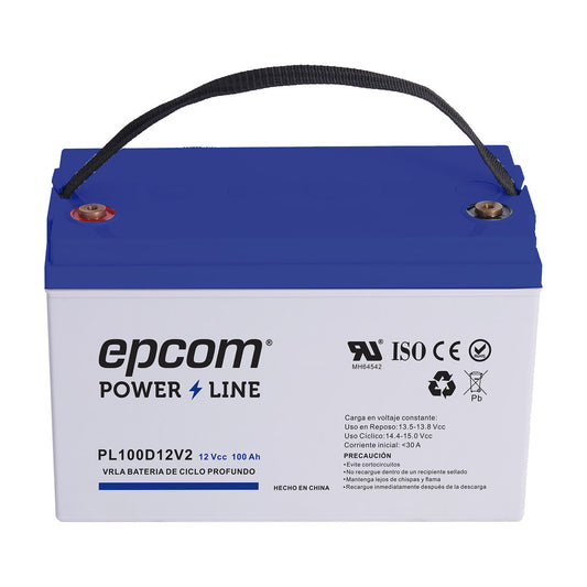 12 VDC Battery / 100 Ah / UL / AGM-VRLA Technology / DEEP CYCLE / For use in photovoltaic and emergency applications / T4 Terminals