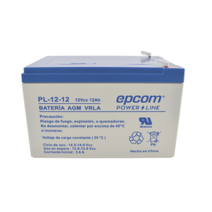 Backup battery / 12 V, 12 Ah / UL / AGM-VRLA technology / For use in electronic equipment Intrusion alarms / Fire / Access control / Video Surveillance / F2 terminals.