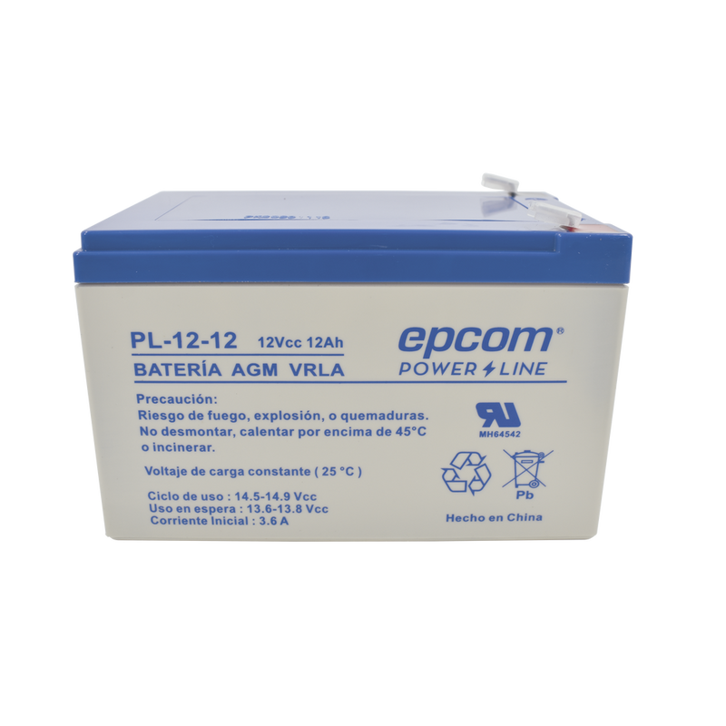 Backup battery / 12 V, 12 Ah / UL / AGM-VRLA technology / For use in electronic equipment Intrusion alarms / Fire / Access control / Video Surveillance / F2 terminals.
