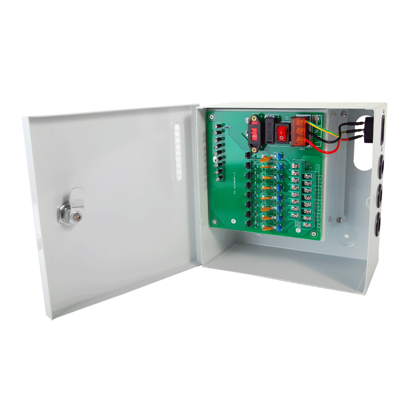 Professional Power Supply of 24 VAC @ 8 Amper / Supports 8 Cameras / Input Voltage: 110 Vac