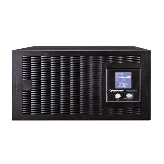 UPS 5000VA / 4500W, Input of 208-240 Volts, Output of 120V/240V/220V/208V, LCD Display, Pure Sine Wave, Automatic Voltage Regulator (AVR), Rack Cabinet 5U, 3 NEMA L6-30R and 2 NEMA L6-20R, RJ11/RJ45, USB/Serial(2)