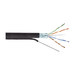 Cable Cat6 FTP para exteriores, color negro, 1000 pies (305 m), para aplicaciones de videovigilancia y redes de datos. Instalaciones aéreas.