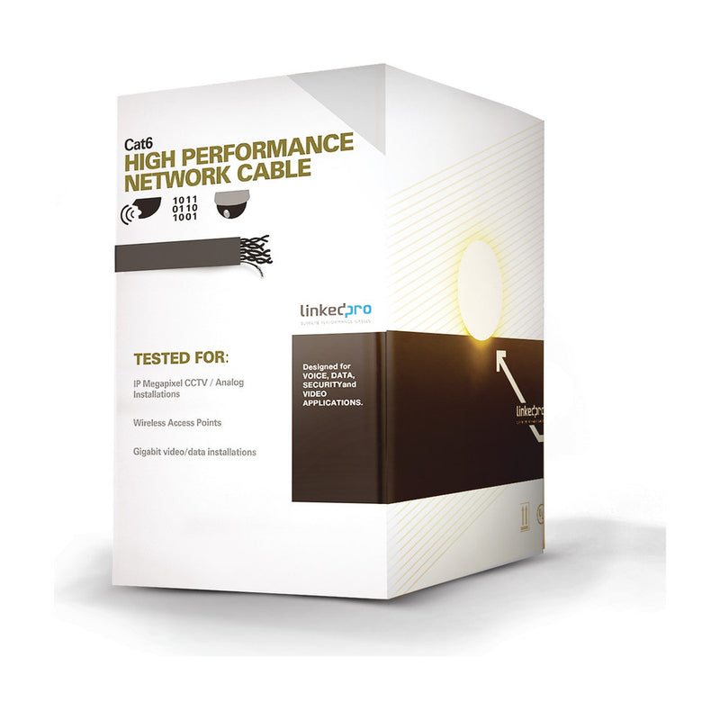 1000 ft (305 m) Cat6 Cable / UTP / CCA 23 AWG / 250 MHz / Indoor / White