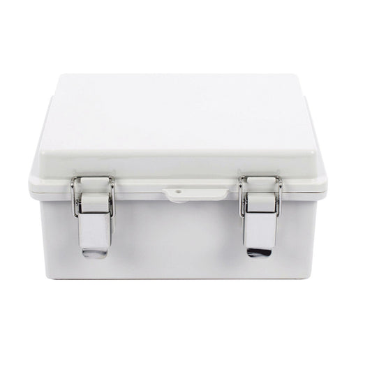 Single door ABS Plastic enclosure (6.69 x 8.66 x 4.33 in).