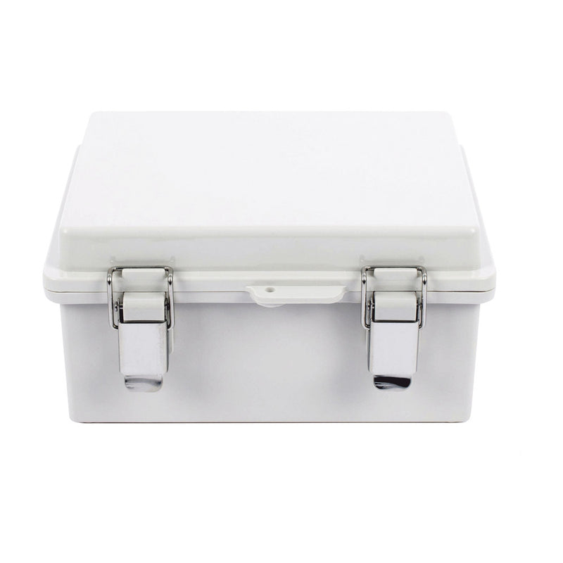 Single door ABS Plastic enclosure (6.69 x 8.66 x 4.33 in).