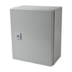 Steel Cabinet IP66  Outdoor (9.84 x 11.81 x 5.91 in) with Interior Back Cover and Lower Cover with Screws (Includes Lock and Key) and Metal Backplate for equipment assembly.