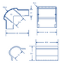 Esquina exterior blanca compatible con PT48 (6110-01002)