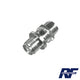 Double N Female Bulkhead Adapter, front Mount with Double D Flat and Silver Plated Body