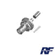 BNC Female Connector, Rear Mount Bulkhead Crimp to RG-142/U, D-flat