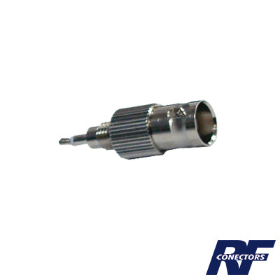 Straight Adapter from BNC Female to Plug-Phone Connector, Nickel/ Gold/ PTFE.