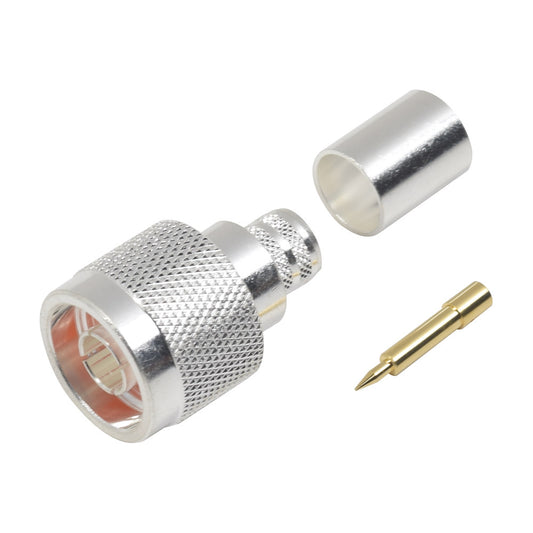 N Male Connector to Crimp on LMR-400, 9913, CNT-400, RG8/U-SYS, RFLASH-1113, 7810A, 8214.