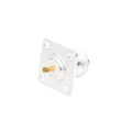 50 Ohm N Female connector, 4-Hole Panel Mount, 18 mm, Silver/ Gold/ PTFE.