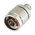 Straight Adapter from N Male to BNC Female Connector, Silver/ Gold/ PTFE.