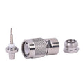 TNC Straight Male Connector to Clamp on RG-58/U and Group C 50 Ohm Nickel/ Silver/ Delrin.